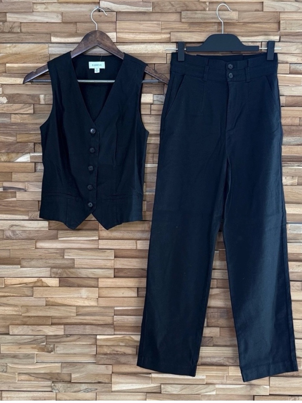Evereve Linen Women's Dress Pants and Vest Set Size S Worn Once Great Condition